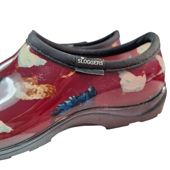 Sloggers Garden Shoes Womens 10 Chicken Red Waterproof Slip On USA Farm Country - Picture 5 of 9